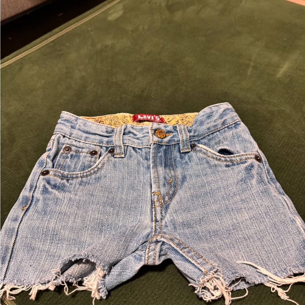 Levi's Distressed Blue Denim Shorts